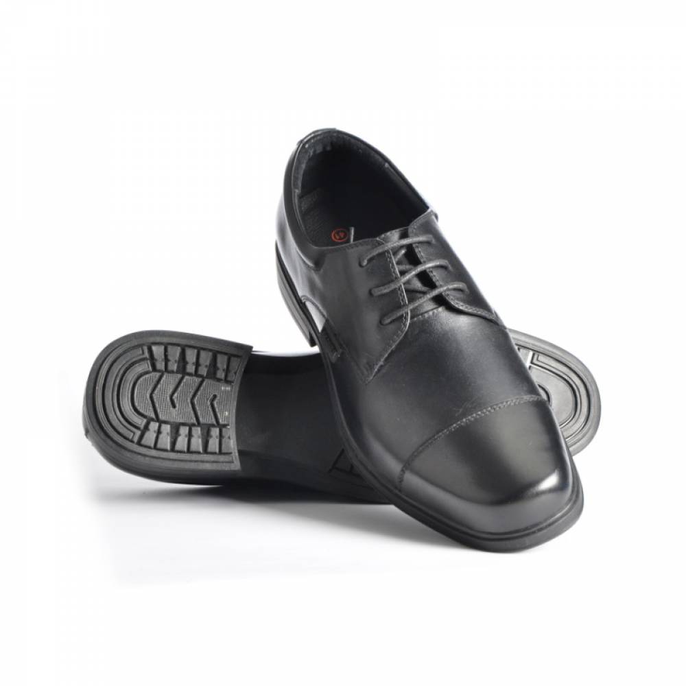 black leather office dress safety shoes for men - SAICOU SHOES LTD.